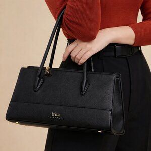 Trina Turk Satchel with Shoulder Strap in Black - NWT